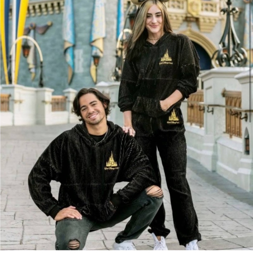 Disney Spirit Jersey Metallic Pin Stripe 50th Anniversary Hoodie & Sweatpants